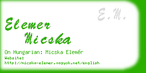elemer micska business card